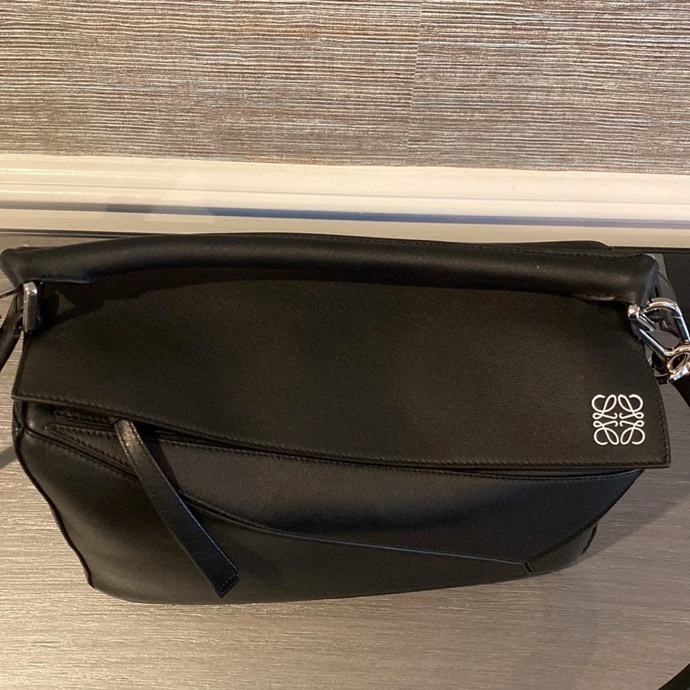 Loewe Black Puzzle Leather Crossbody Bag